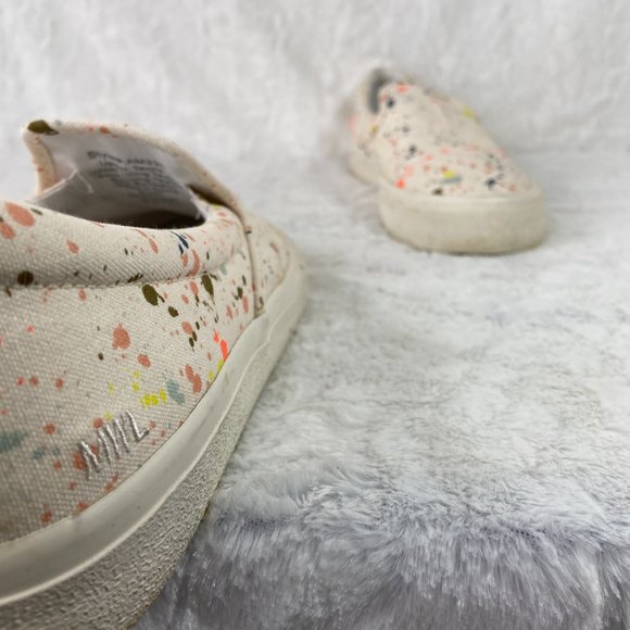 Madewell Sidewalk Slip-On Sneakers Womens 9M Paint Spattered Recycled Canvas - Picture 6 of 12